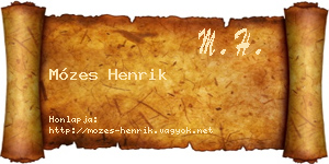 Mózes Henrik névjegykártya
